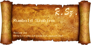Rumbold Szabina névjegykártya
